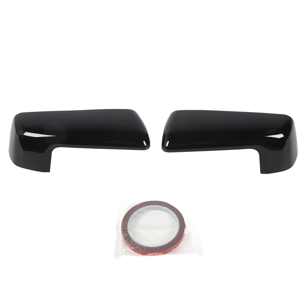 Top Half Mirror Cover Left Right Outer Rearview Wing Mirror Cap Replacement for Chevy Silverado 1500 2500 3500 Glossy Black