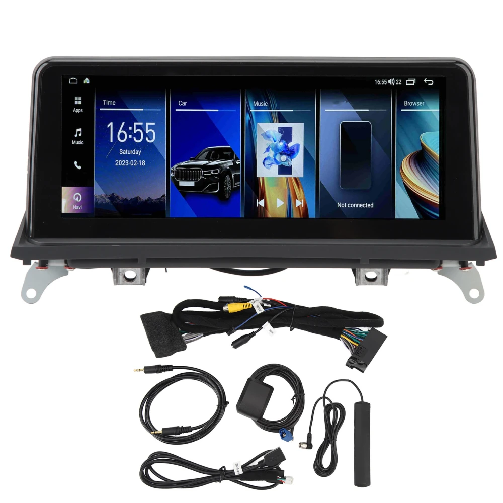 10.25 Inch Navigation Radio Display Screen 4G RAM 64G ROM Dashboard Monitor for X5 X6 E70 E71 CCC System 2007 to 2009 Right Hand Drive