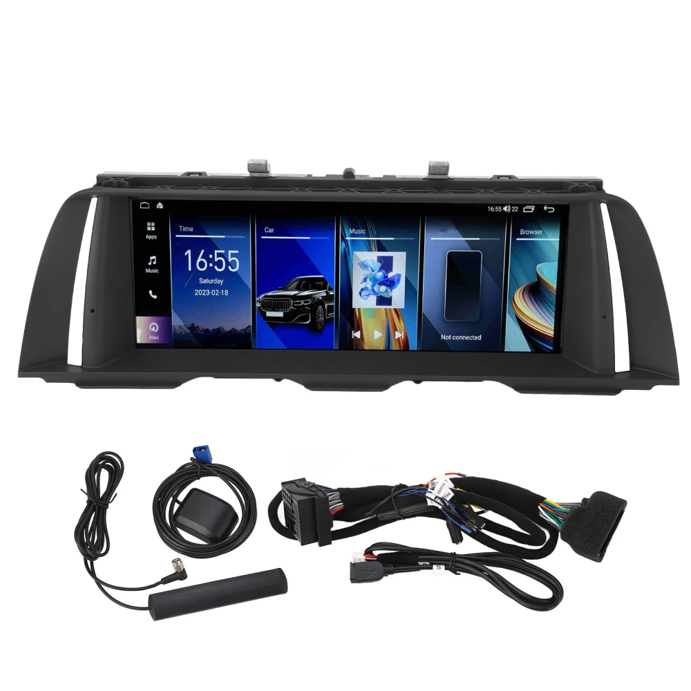 10.25 Inch Car GPS Navigation High Definition for Android 12 Car Carplay Screen for 5 Series 6 Series F10 F11 F12 CIC System Right Hand Drive