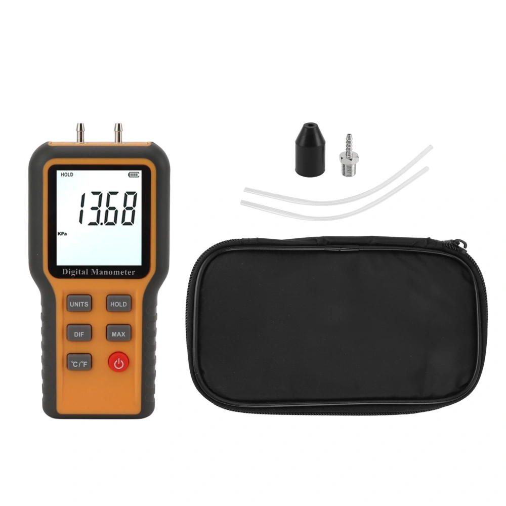 Engine Digital Manometer Differential Gauge High Precision Dual Port HVAC Gas Tester Air Pressure Meter Gauge