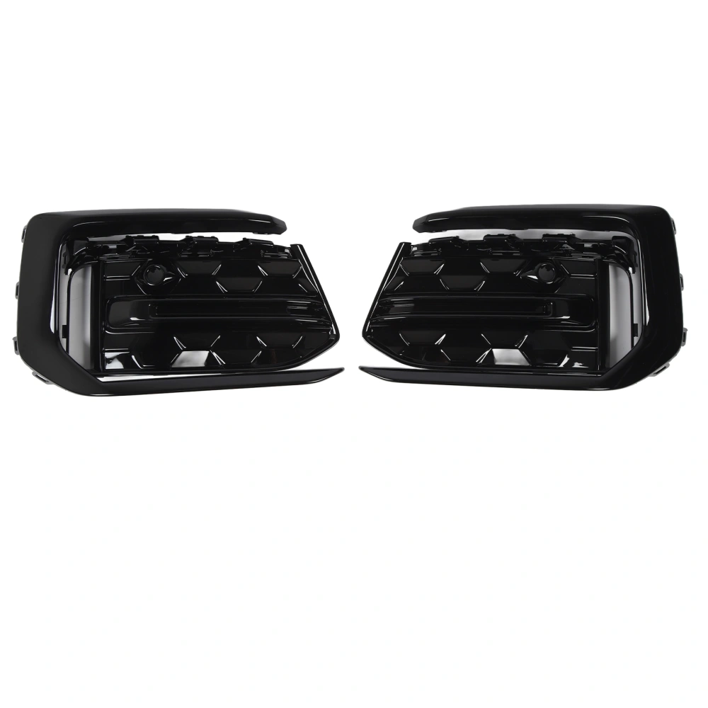 Fog Light Grille Set Left Right Glossy Black Impact Resistant Stylish for A6 C8 PA Sport 2022 Onwards