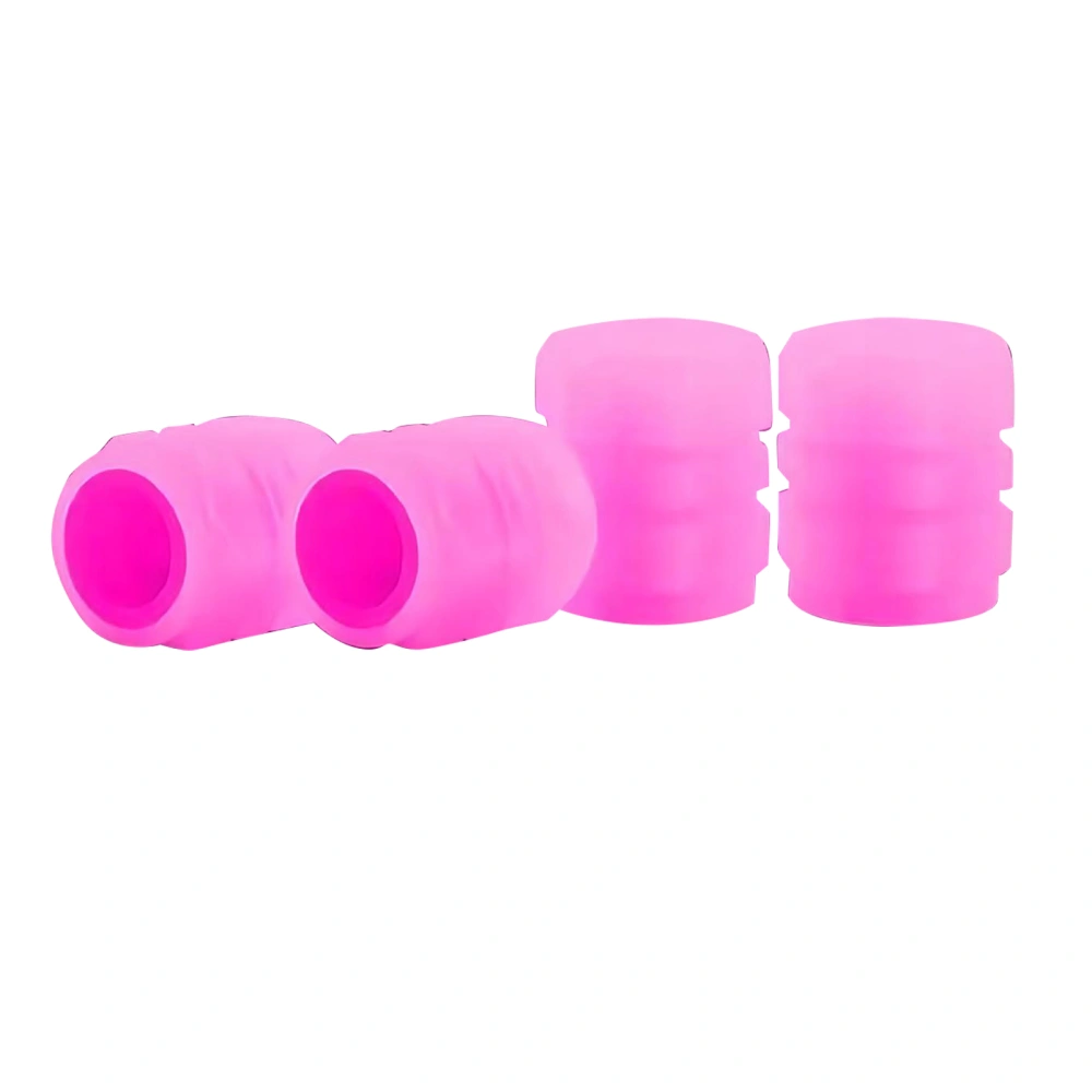 Luminous Tire Valve Cap Fluorescent Night Glowing Air Nozzle Tyre Valve Stem Cover for Car Bicycle Motorcycle Pink