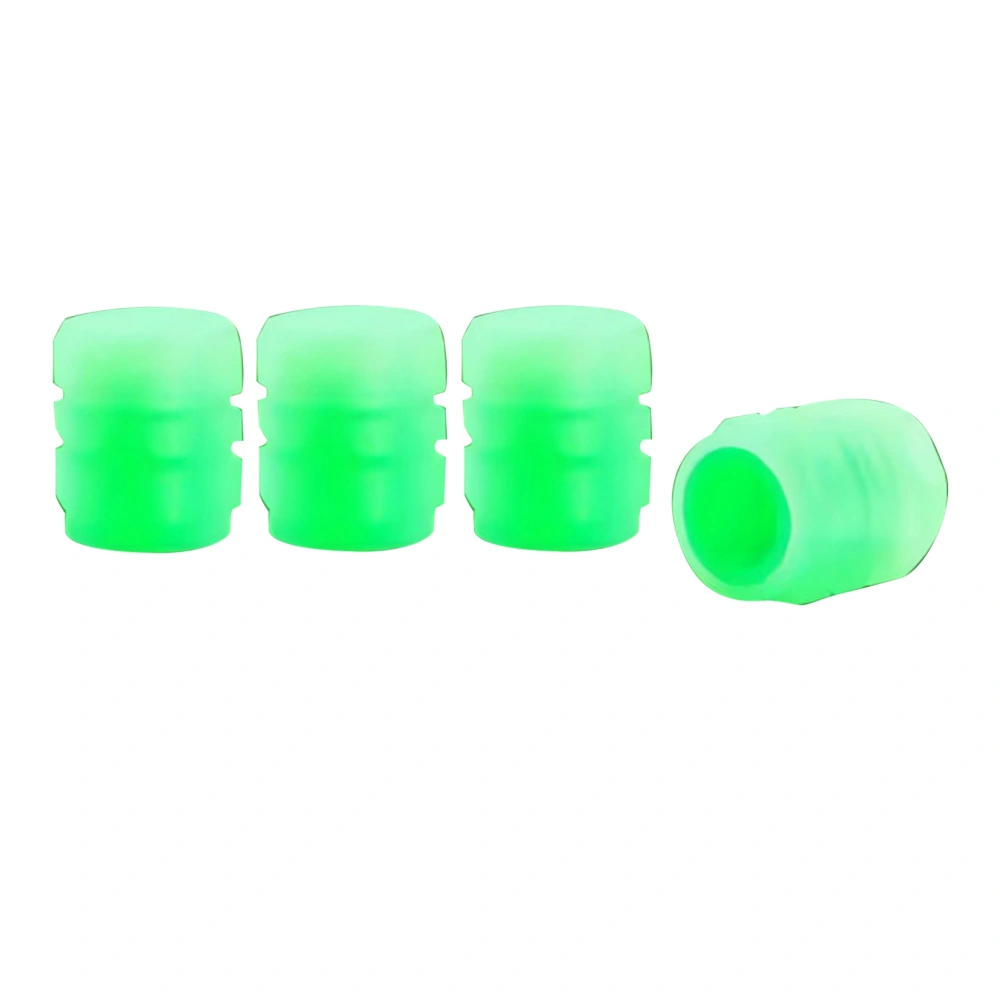 Luminous Tire Valve Cap Fluorescent Night Glowing Air Nozzle Tyre Valve Stem Cover for Car Bicycle Motorcycle Green