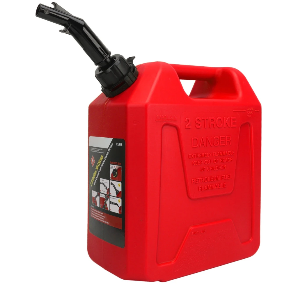 10L Fuel Oil Storage Tank Static Free Shockproof Auto Shutdown Safe Portable Gasoline Tank for RV Camper SUV Speedboat Red