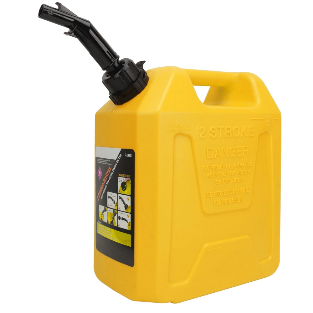 10L Fuel Oil Storage Tank Static Free Shockproof Auto Shutdown Safe Portable Gasoline Tank for RV Camper SUV Speedboat Yellow