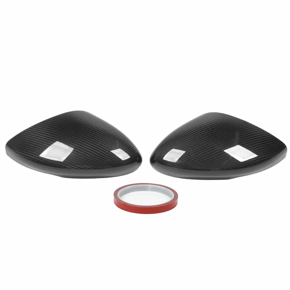 1 Pair Rearview Mirror Cover Cap Carbon Fiber Left Right Door Side Mirror Housing Shell Replacement for Mustang Mach‑E