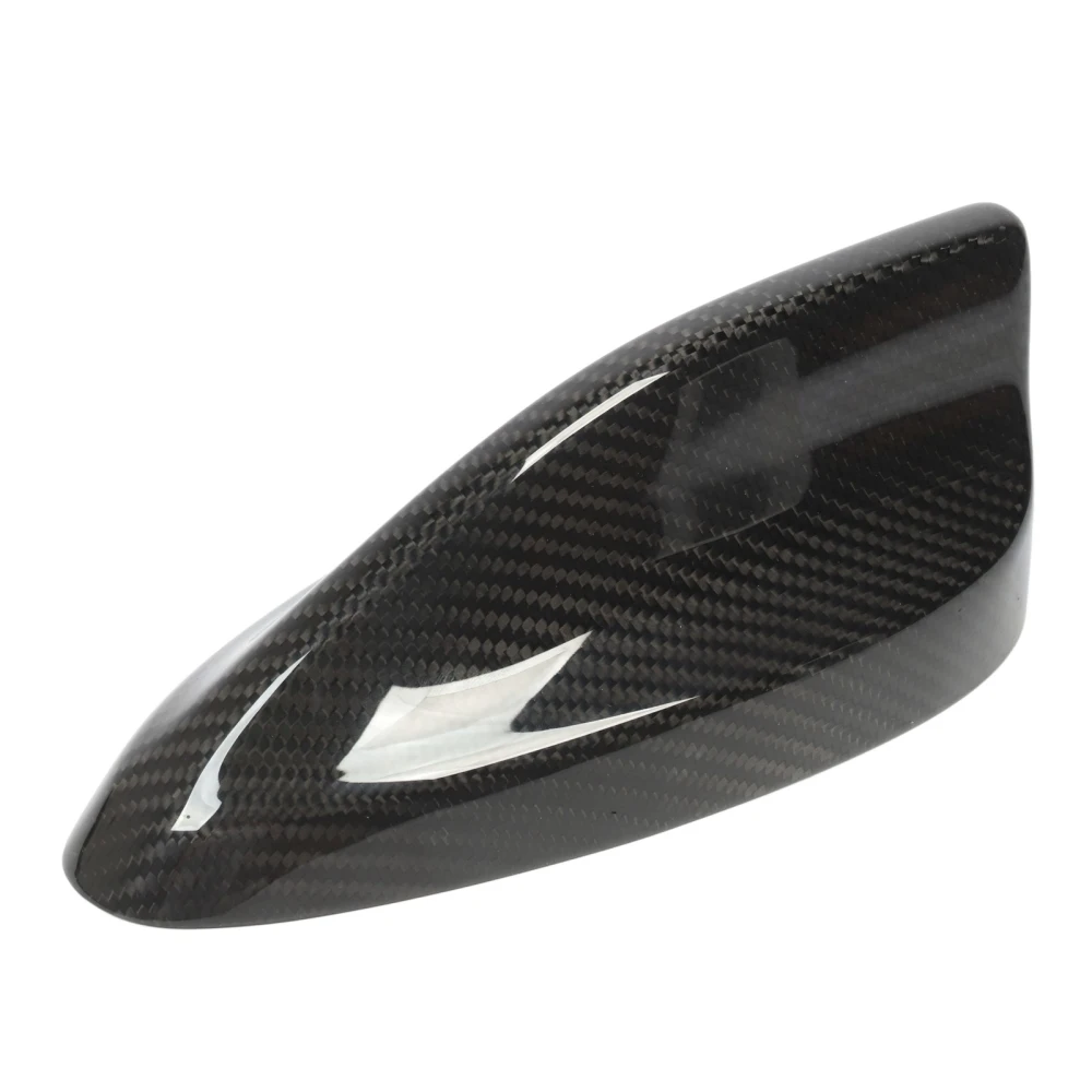 Shark Fin Roof Antenna Cover Glossy Carbon Fiber Car Aerial Shell Cap for Mustang Mach‑E 2021 and Up