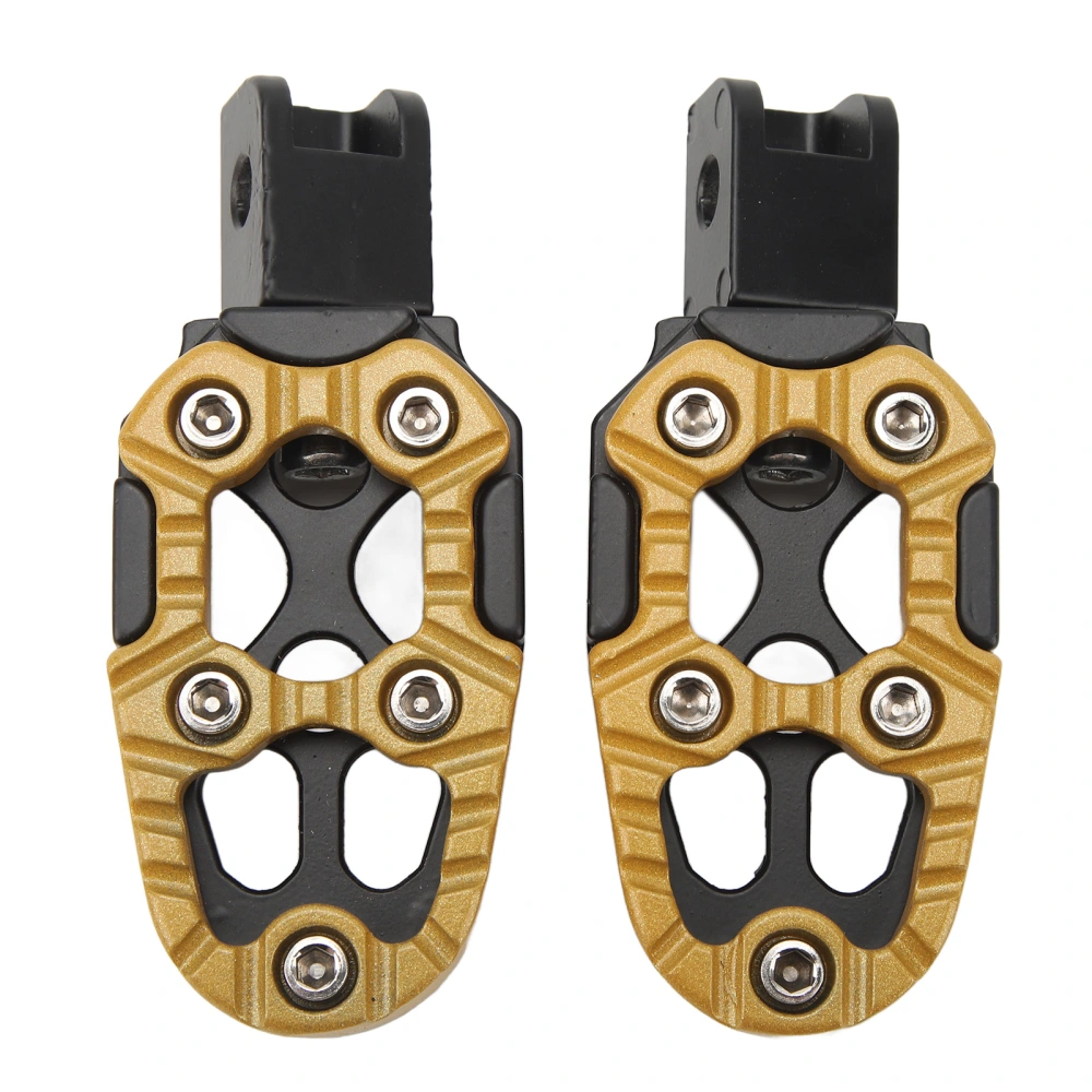 1 Pair Motorcycle Footpeg Left Right Anti Slip Universal Aluminum Alloy Motorcycle Footpeg Golden