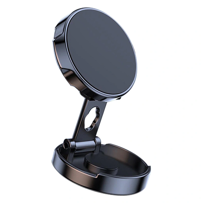 Folding Magnetic Car Phone Holder 360° Rotation Stand Dashboard Cell Phone Bracket Mount Black