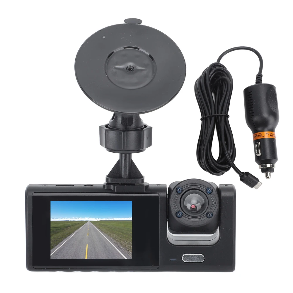 Dual Dash Cam 3in 1080P HD Car Driving Recorder Front and Inside with G Sensor Loop Recording