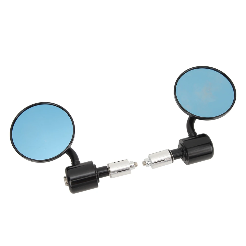 22MM 7/8in Motorcycle Mirror Blue Glass Handlebar Rearview Side Round Mirror Universal for Motorbike Scooters