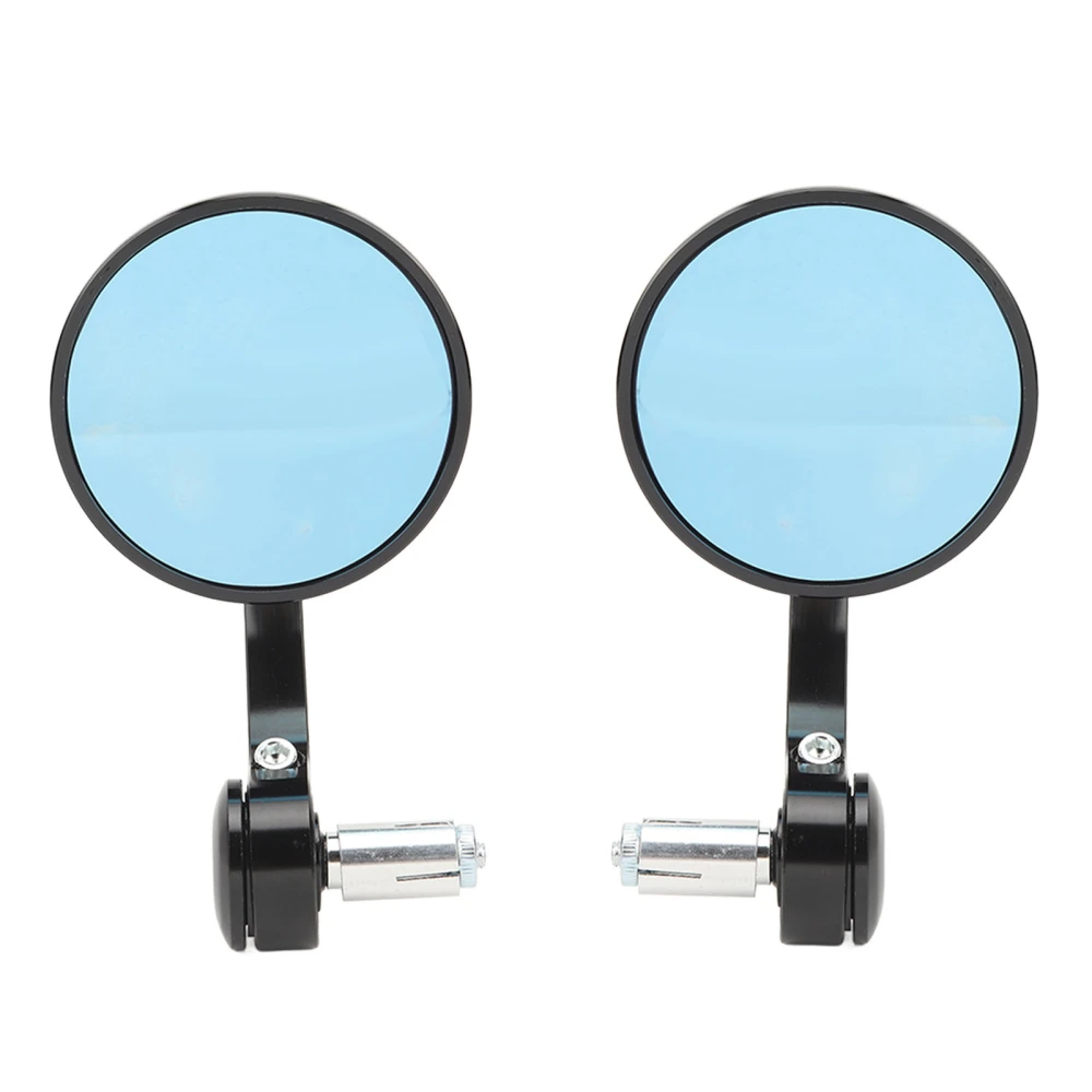 1Pair Motorcycle Mirror 22MM 7/8in Round Anti Glare Blue Glass Stylish Handlebars End Mirrors for Scooters Electric Motorcycles