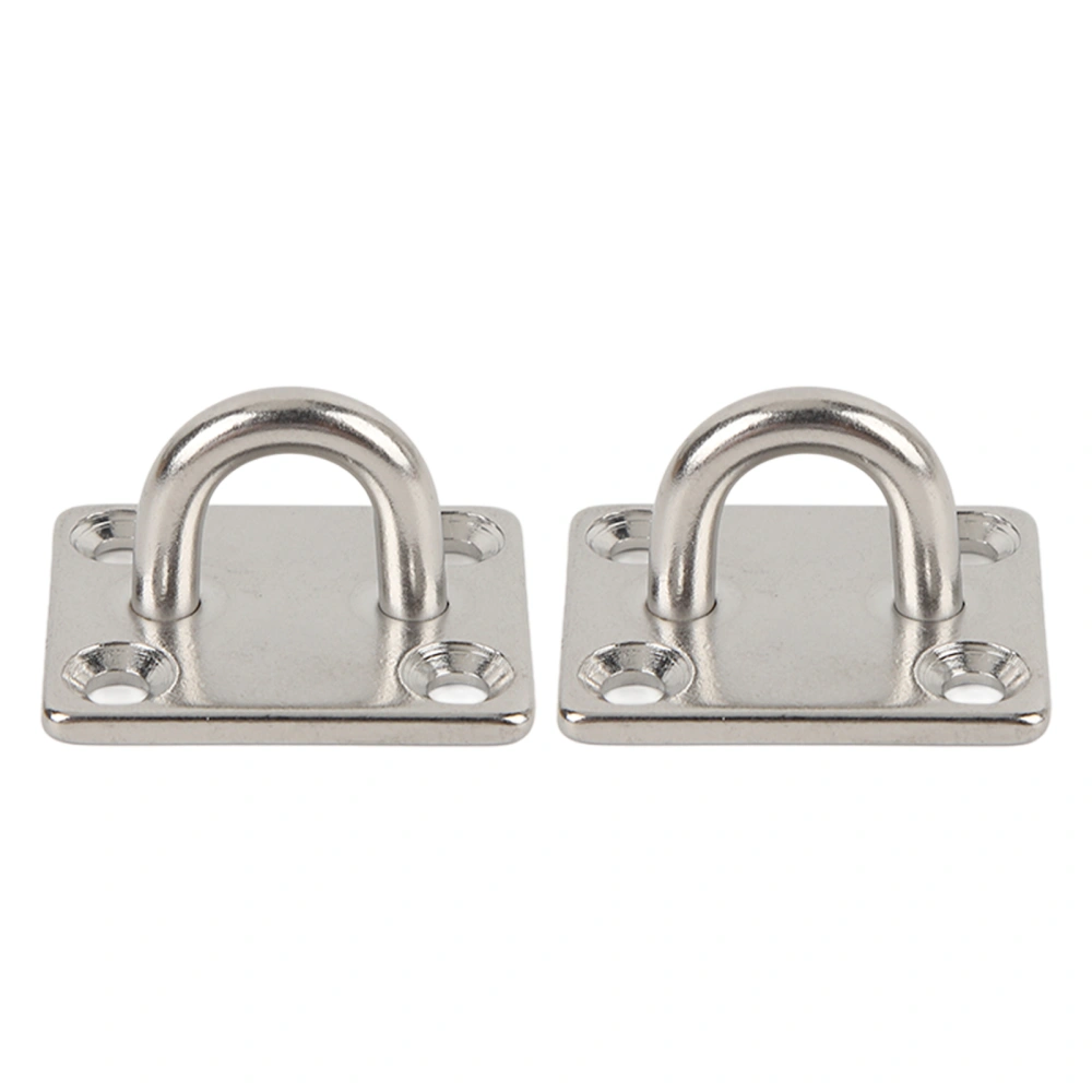 2Pcs Boat Square Pad Eye Stainless Steel Firm Durable Marine SS Pad Hardware for Yacht 40 X 50mm/1.6 X 2.0 in