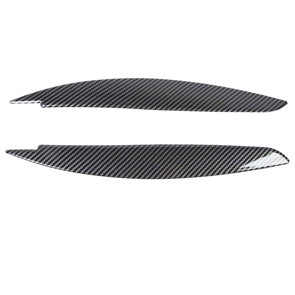 2 Pcs Headlight Eyebrow Front Left Right Light Eyelid Trim Cover for 1 Series E81 E82 E87 E88 2006 to 2013 Carbon Fiber Style