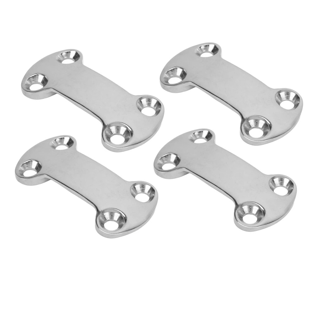 4Pcs Marine Pad Eye Plate 25mm 304 Stainless Steel Belt Cam Buckle Plate 5.8mm Holes for Sailing