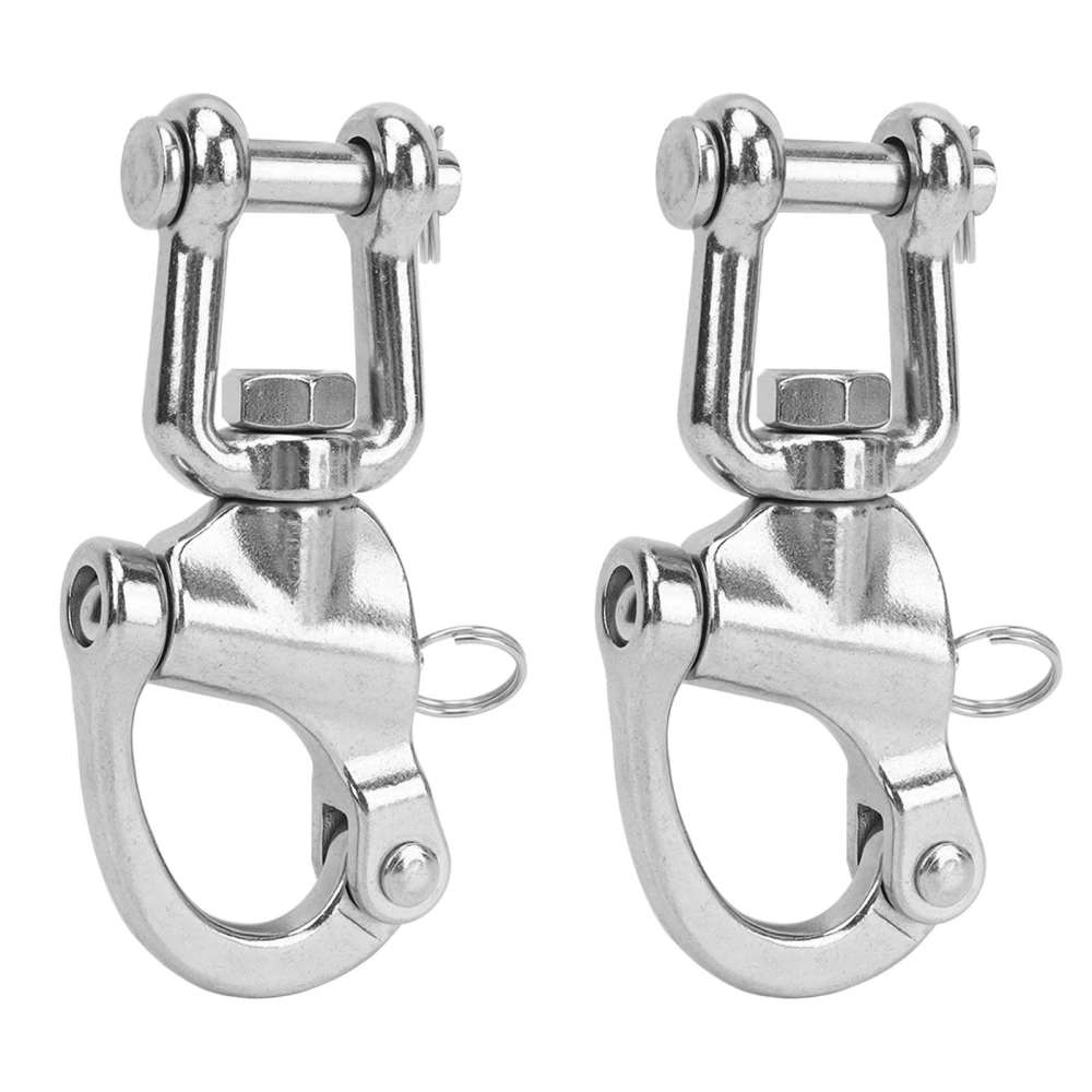 2PCS Snap Shackle 316 Stainless Steel Quick Release High Strength Universal for Sailboat Rigging 128mm