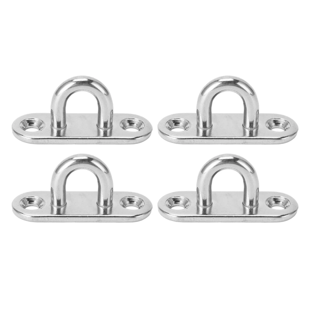 4Pcs Staple Ring Hook Stainless Steel Rugged 800LB High Strength Pad Eye Plate U Hook For Marine Yacht RV 45x15mm/1.8x0.6in