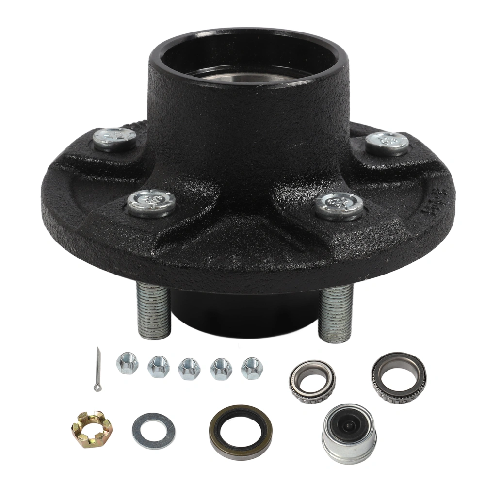 Trailer Hub Kit for 3500 Lb Axle 5 Bolt On 4.5in for 84 1‑3/8in to 1‑1/16in Cargo Boat Trailer Spindle