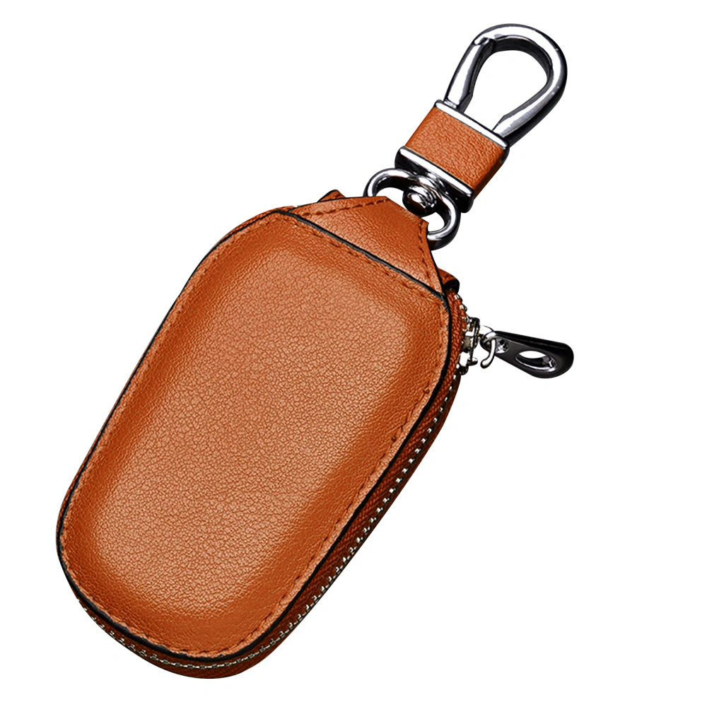 Car Key Fob Holder Versatile Large Capacity Waist Hanging Durable Car Key Case for Home Men Office Brown