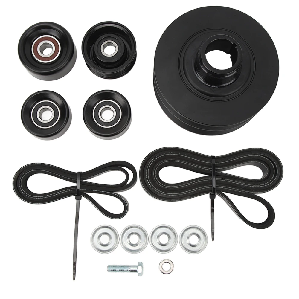 25% Underdrive Balancer Pulley Belts Kit Heavy Duty Harmonic Balancer Set for Commodore VT VX VY VZ V8 HSV