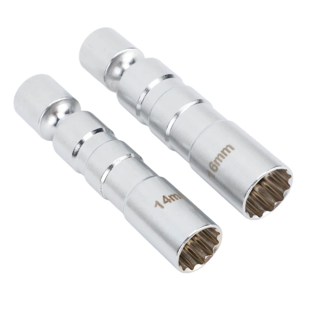 2pcs Spark Plug Socket Magnetic 14mm 16mm Thin Wall Spark Plug Wobble Socket for Car Repair