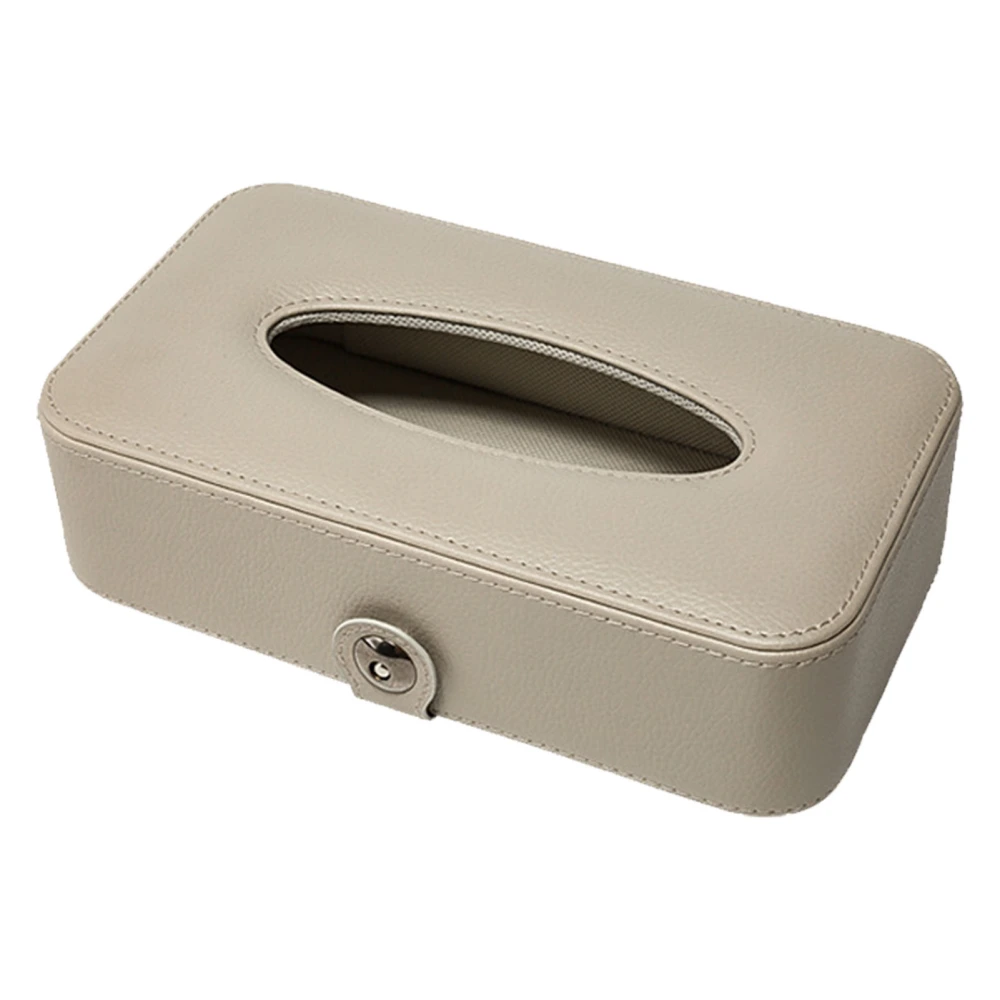 Car Tissue Holder Multifunctional Large Capacity Auto Nakpin Holder Box for Vehicle Strap Style Cream Color
