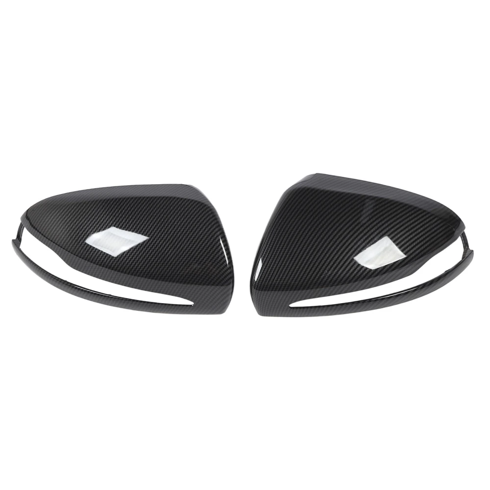 1pair Rearview Mirror Cap Left Right Side Wing Mirror Cover Replacement for Benz C‑Class W205 2014 to 2021 LHD Carbon Fiber Style