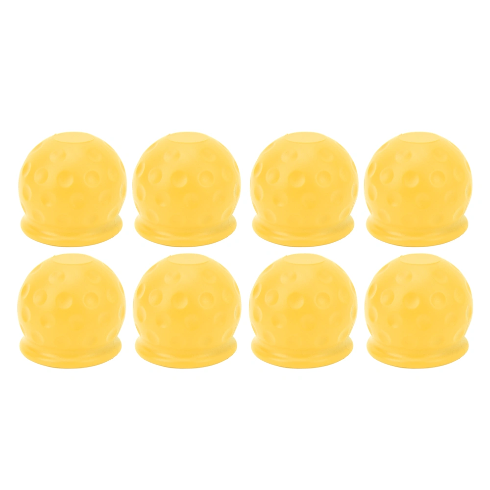 8Pcs Truck Tow Ball Cover 50mm Strong Protection Soft Rugged Trailer Hitch Ball Cover for RV Caravan Yellow