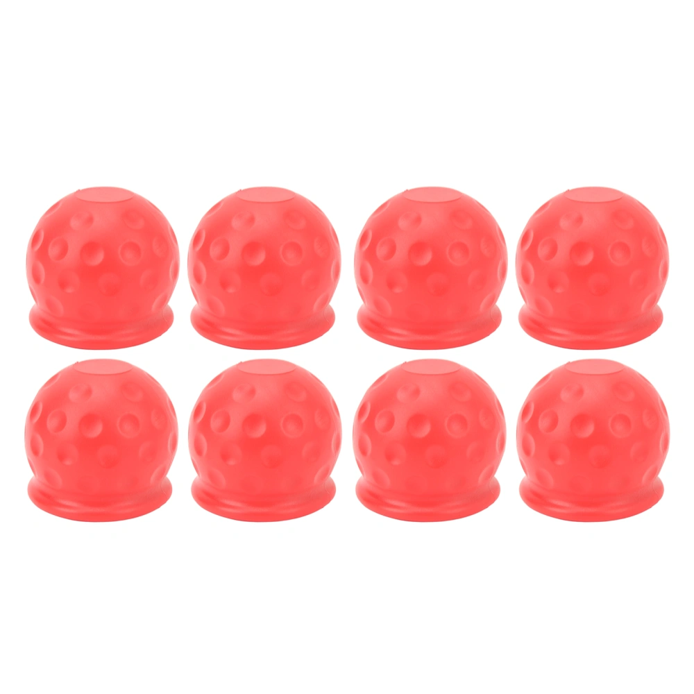 8Pcs Truck Tow Ball Cover 50mm Strong Protection Soft Rugged Trailer Hitch Ball Cover for RV Caravan Red