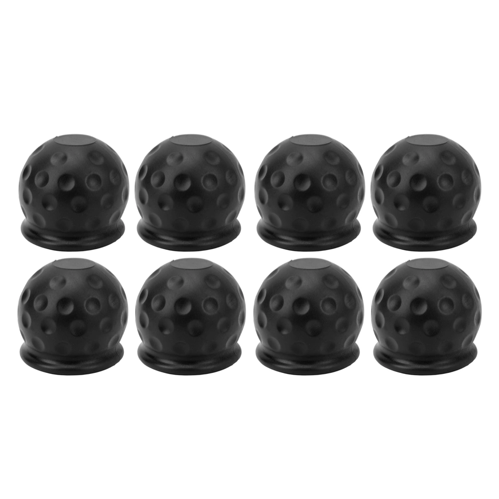 8Pcs Truck Tow Ball Cover 50mm Strong Protection Soft Rugged Trailer Hitch Ball Cover for RV Caravan Black