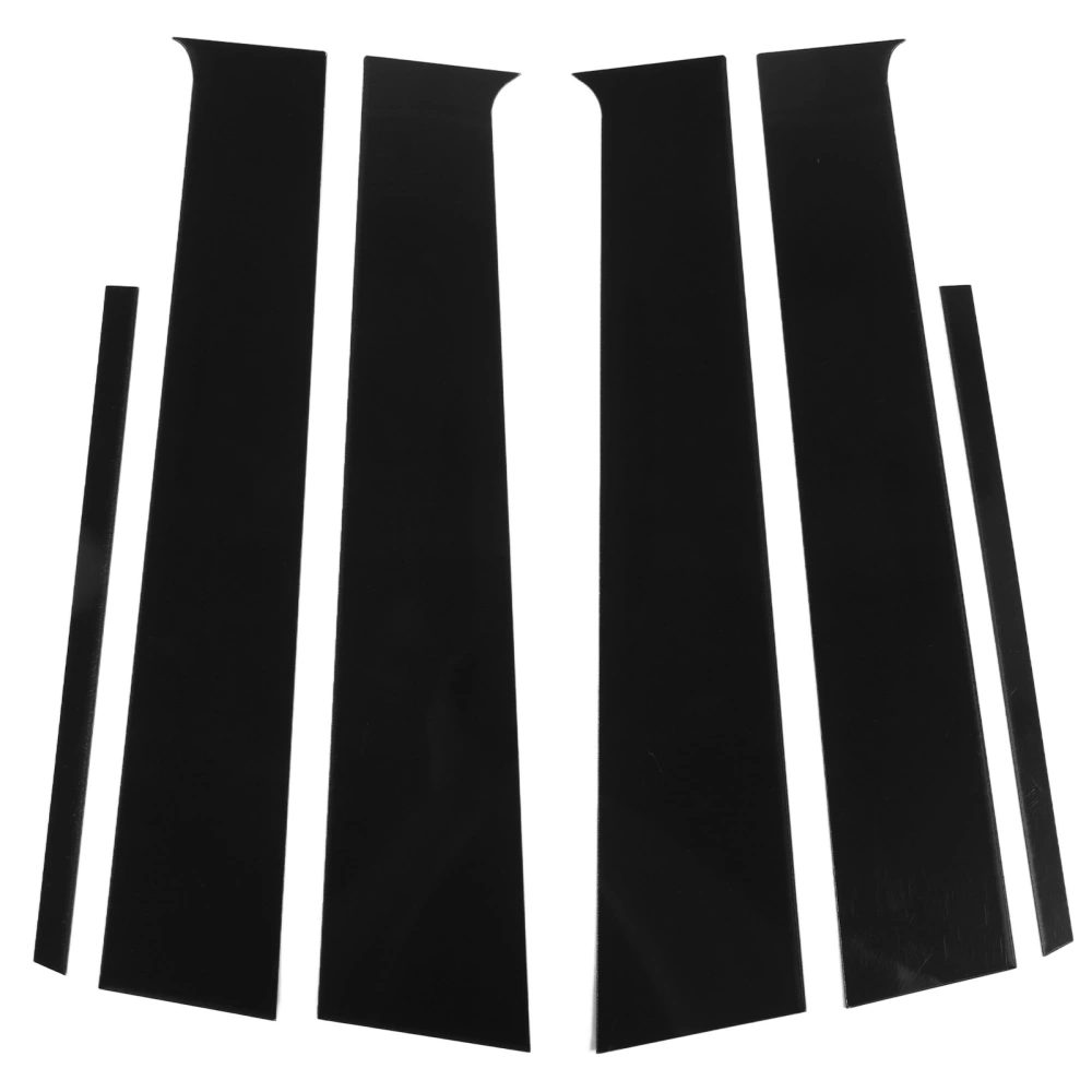 6PCS Door Window Pillar Trim Gloss Black Door Pillar Molding Cover Replacement for Almera Sunny Versa