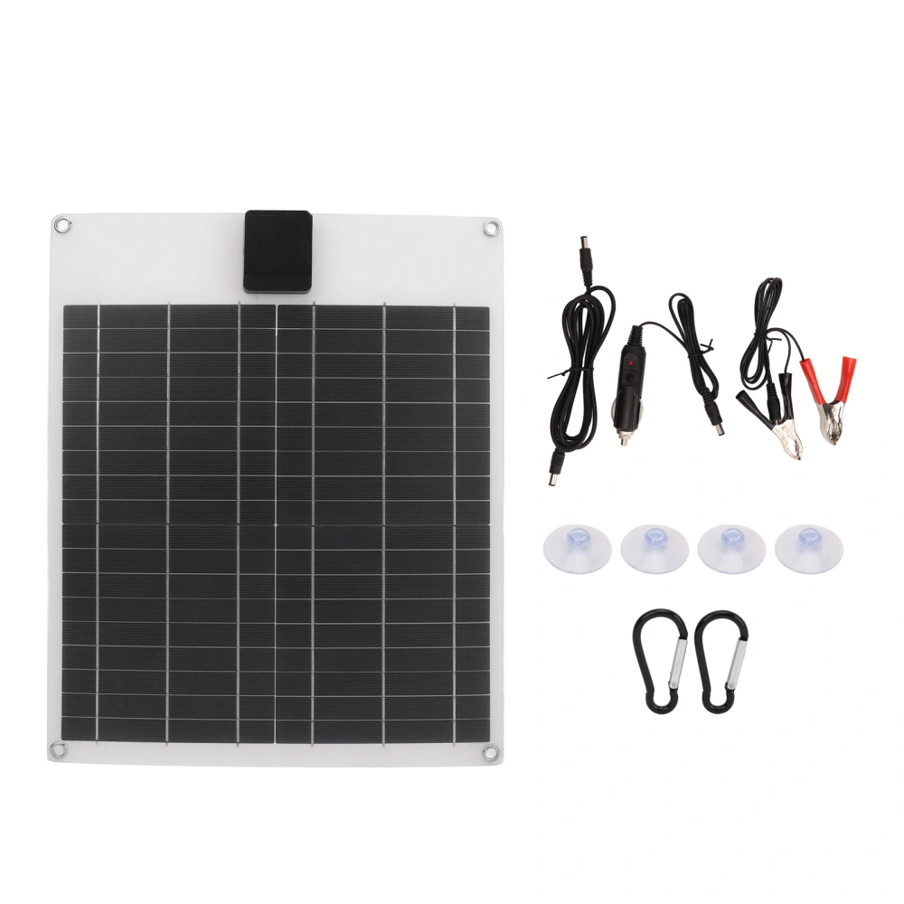 20W 5V 12V Solar Panel Dual Output Monocrystalline Power Generator Panel Battery Charger Kit for Car Boat Trailer RV White