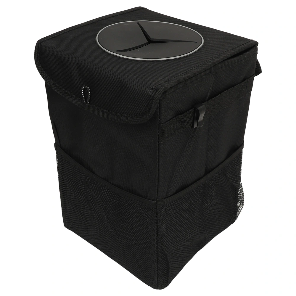 Car Trash Can with Lid Garbage Hanging Bag with Storage Pockets Collapsible Portable Car Garbage Bin L 190x190x300mm