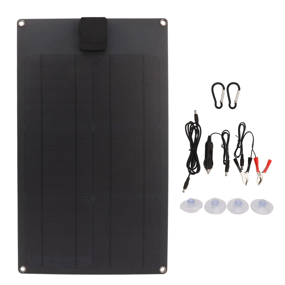 Solar Panel Kit 25W 5V 18V Dual Output High Conversion Rate Waterproof Solar Battery Charger Panel for Car Boat Trailer RV