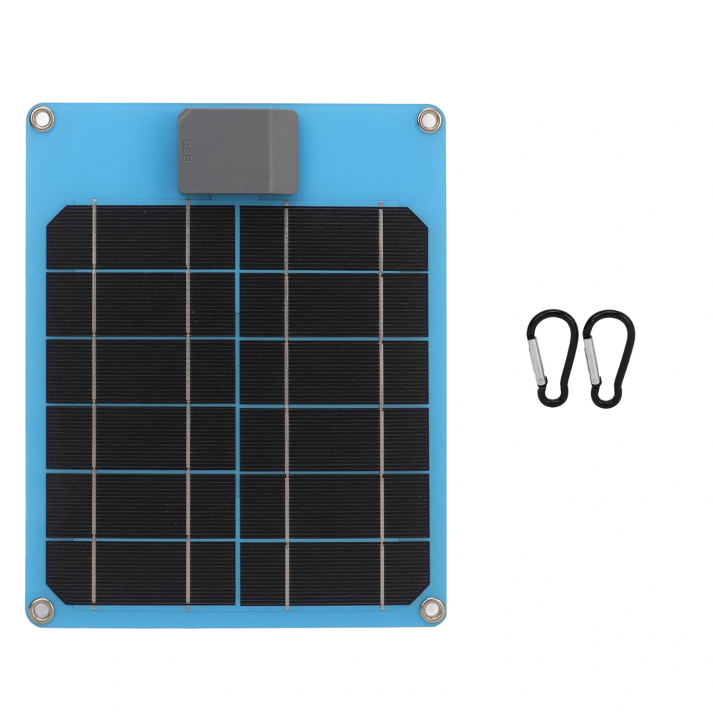 5W 5V Solar Panel Monocrystalline Power Generator Panel Battery Charger Kit for Car Boat Trailer RV Blue