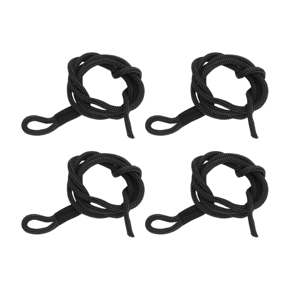 4PCS Dock Line 1.5m Long High Strength Polyester Wear Resistance Boat Bumper Ropes for Marine Black