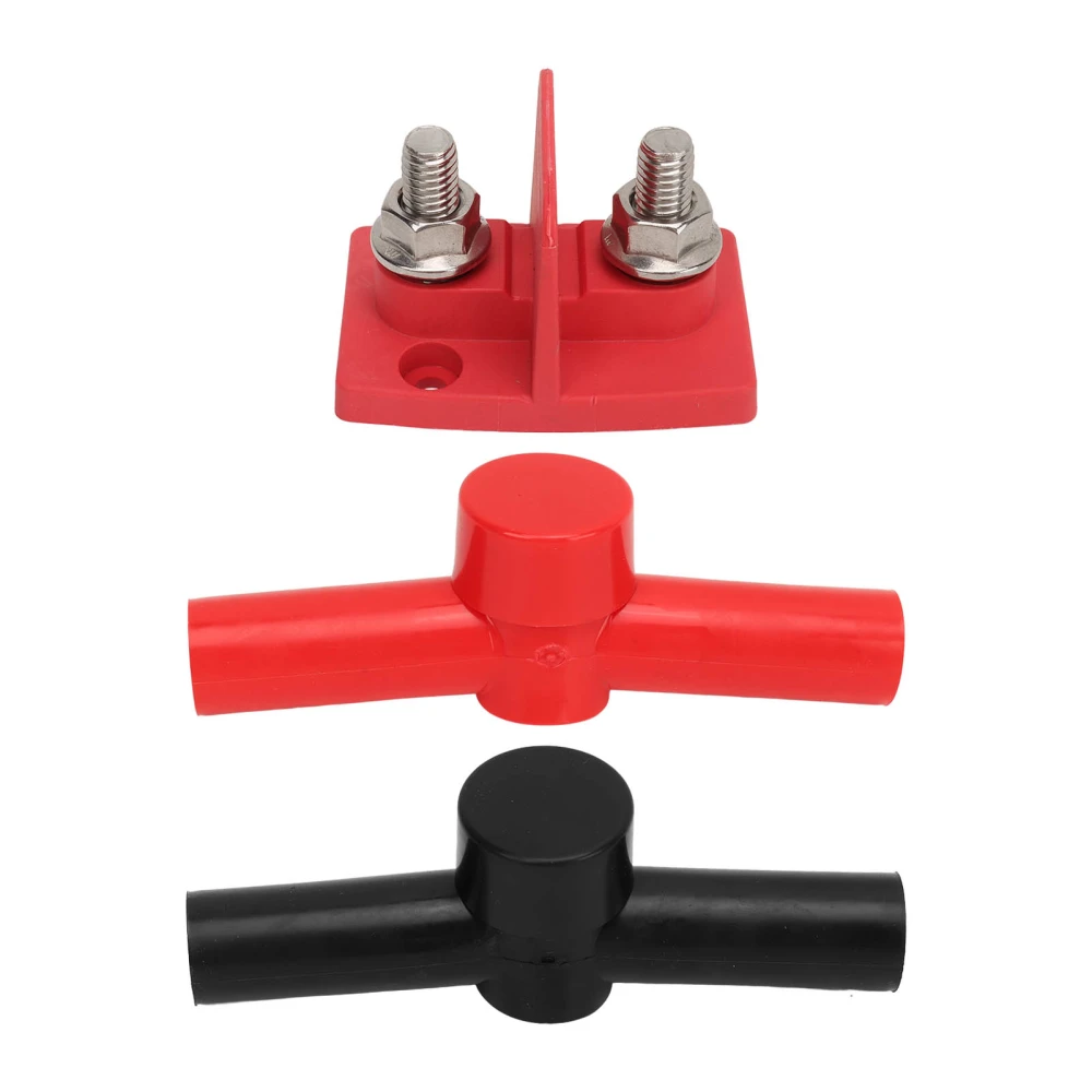 Dual Powerpost Cable Connectors M10 Dual Studs Cable Connector with 2 Insulators for Car RV Ship Truck DC12 to 48V Red