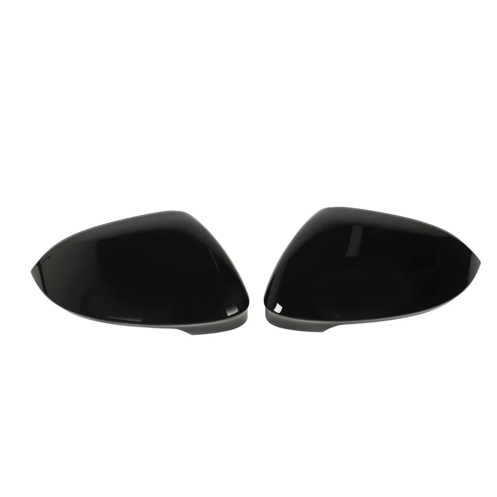 2PCS Rearview Mirror Cover Bright Black Smooth Texture Door Side Mirror Cap Housing Fit For ID3 Mk8 2020+