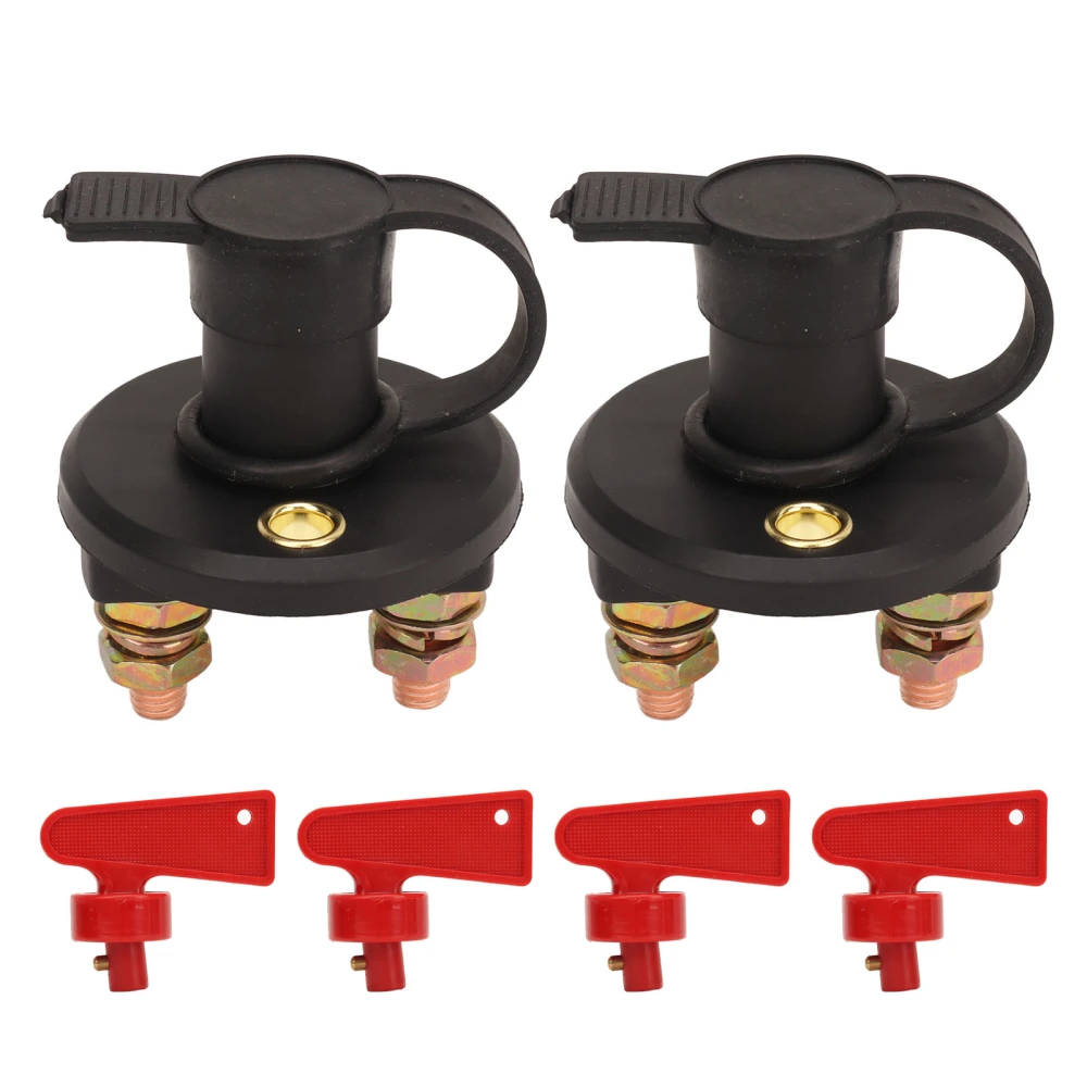 2PCS Battery Disconnect Switch with 4 Keys DC12 to 24V Safe Disconnection Excellent Conductivity for Car RV Boat Yacht