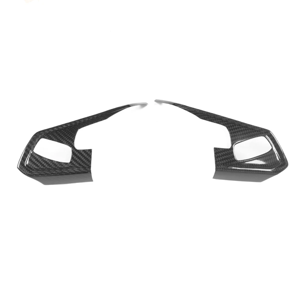 2Pcs Steering Wheel Button Frame Carbon Fiber Stylish Protective Steering Wheel Button Panel Trim For Corvette C8