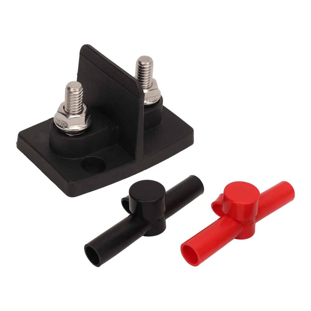 Dual Powerpost Cable Connectors 2 X M8 Stud Power Distribution Block with 2pcs Black Red Insulator for Cars Ships