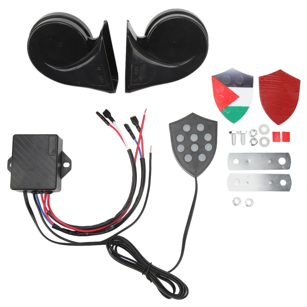 Electronic Horn System 12V 150dB Alarm Sound Remote Control Universal Fit for Car Sedan Truck SUV