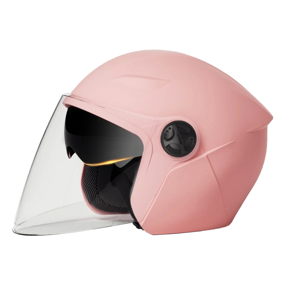 Motorcycle Helmet Dual Visor Flip Up Shockproof Warm Comfortable Full Face Helmet for Men Women Pink