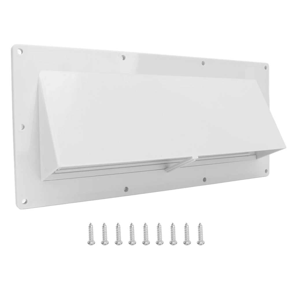 RV Exhaust Vent Cover White Range Hood Sidewall Vent Cover with Lockable Clips for Trailer Camper