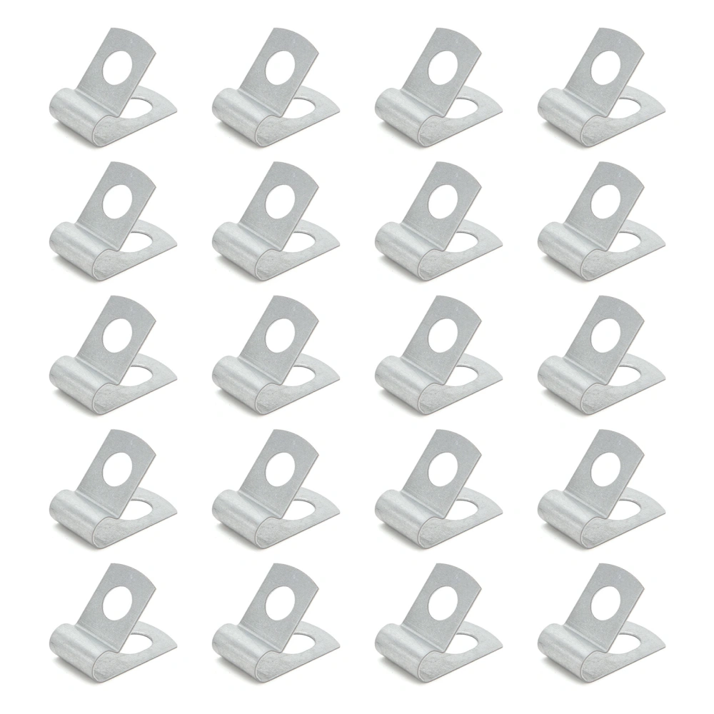 20 Pcs Brake Fuel Line Clip Metal Fuel Hose Wrap Clamp Set Tightly Fixed Universal Fit for Most Vehicles 5/16in