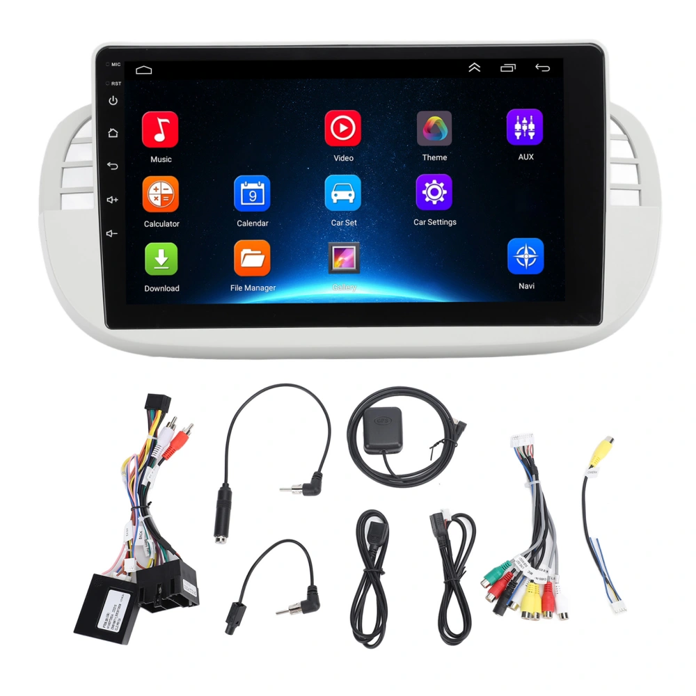 9in Car Stereo Radio for Android Wireless CarPlay GPS Navigation Touch Screen Multimedia Player Replacement for Fiat 500 2G RAM 32G ROM