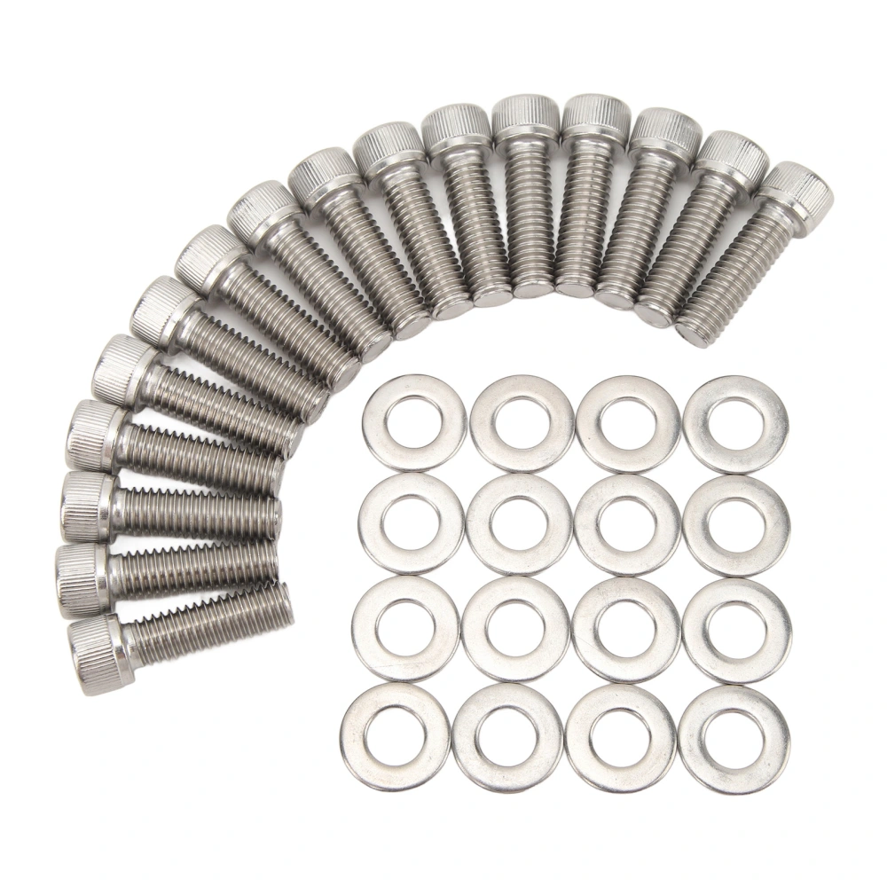 16PCS Stainless Steel Cylinder Head Bolts Kit Replacement for Chevy Big Block BBC 348 396 402 409 427 454 502 Engines