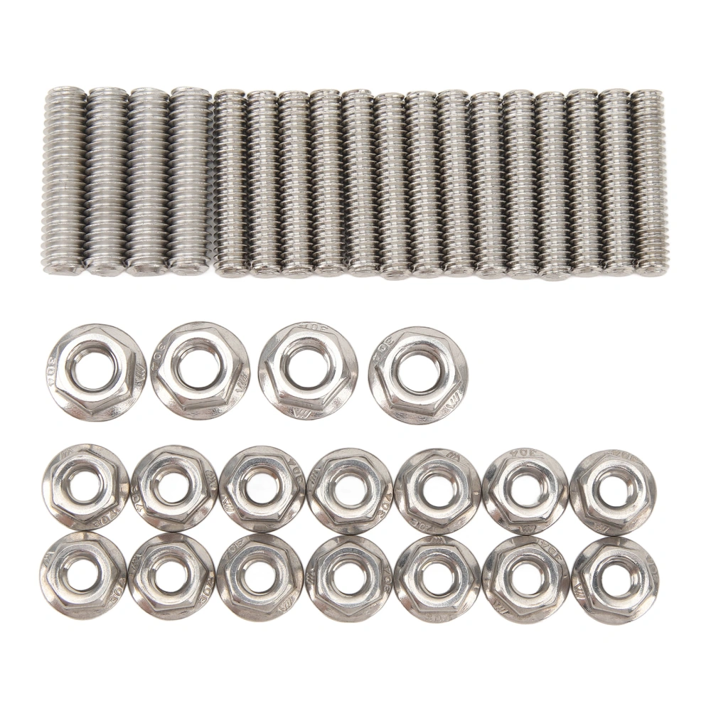 18 Pcs Oil Pan Stud Bolt Kit Hardened 304 Stainless Steel Screws Nuts Kit Replacement for Chevy Small Block SBC 283 327 350 400