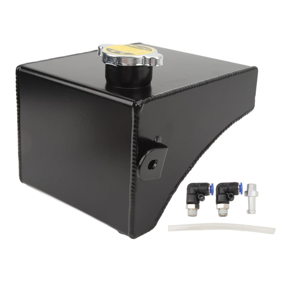 Coolant Overflow Tank Kit Leakage Prevention Aluminum Radiator Overflow Expansion Tank Kit for S13 All Models Black