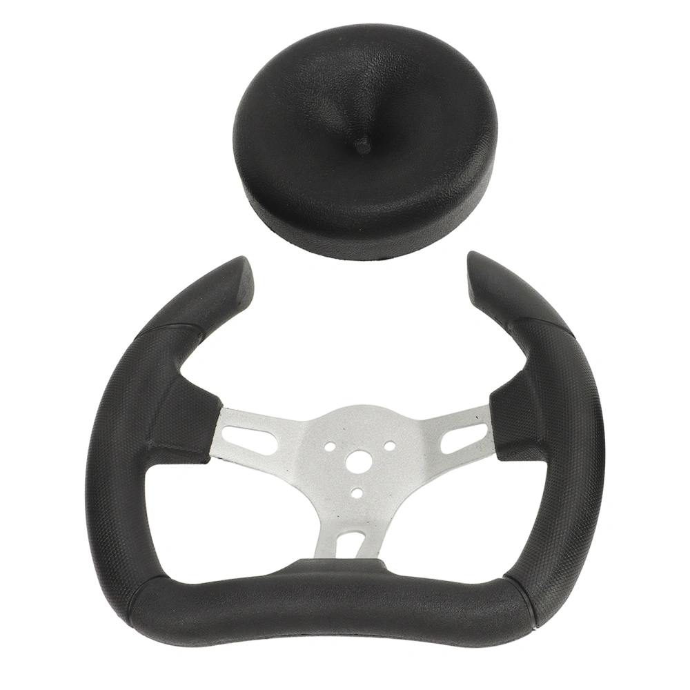 280mm Steering Wheel Black D Shaped Racing Steering Wheel for Go Karts ATVs UTVs DIY Modifications